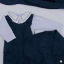 Kit Saída Maternidade Personalizável Completa Branco + Azul Marinho | Personalize Com o Nome do Seu Príncipe