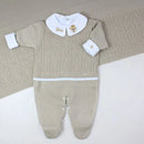 Saída De Maternidade Masculina Bebê Tricô Bege Claro